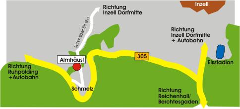 Anfahrt Almhusl - Inzell
